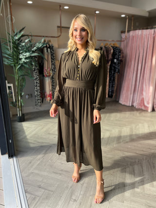 Zarina Khaki Dress