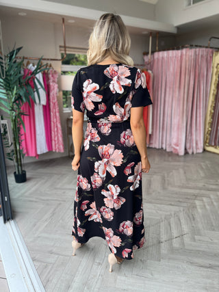 Vestido floral Farrah negro