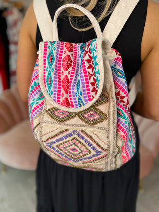 Woodstock Beaded Backpack