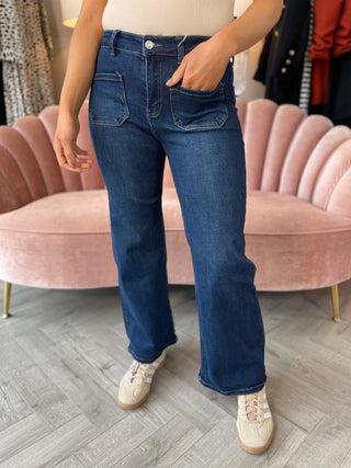 Amal Wide Leg Indigo Jeans