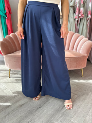 Abi Navy Palazzo Pants