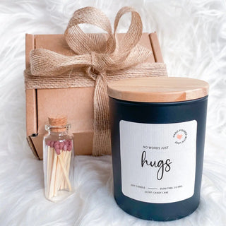 Candle Gift Box 'Sending Hugs' Black