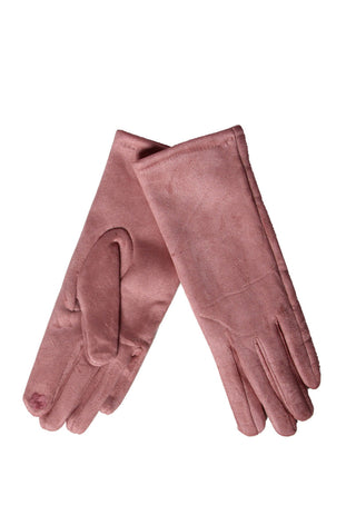 Dusky Pink Suede Gloves