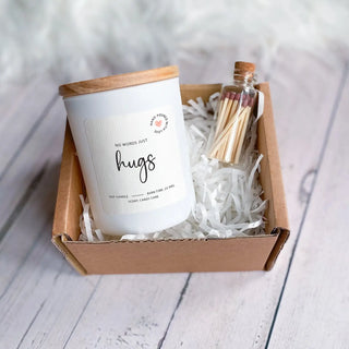 Candle Gift Box 'Sending Hugs' White