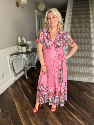 Pink Wildflower Wrap Dress