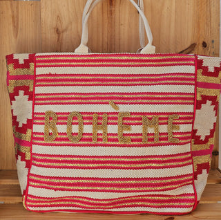 Fuschia Boho Tote