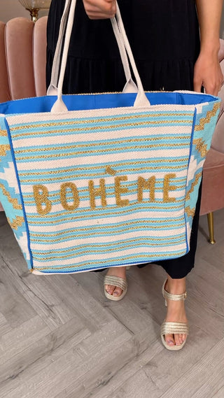 Turquoise Boho Tote