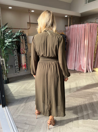 Zarina Khaki Dress