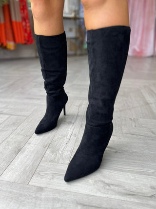 Bonnie Wildlederstiefel Schwarz