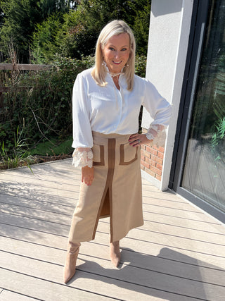 Two Tone Suede Skirt