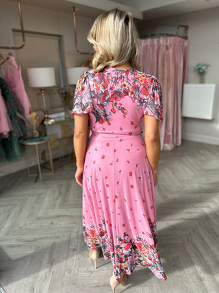 Pink Wildflower Wrap Dress