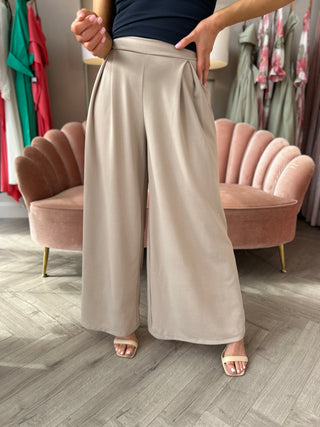 Abi Beige Palazzo Pants