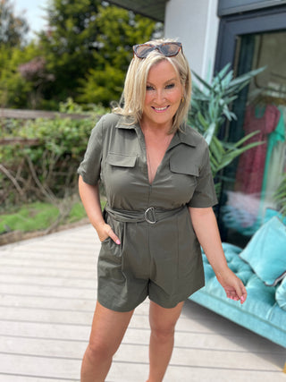 Clementine Playsuit Khaki