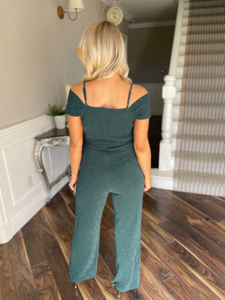 Glitzernder Bardot-Jumpsuit