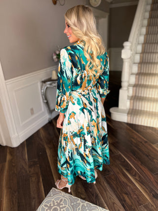 Angela Green Abstract Dress