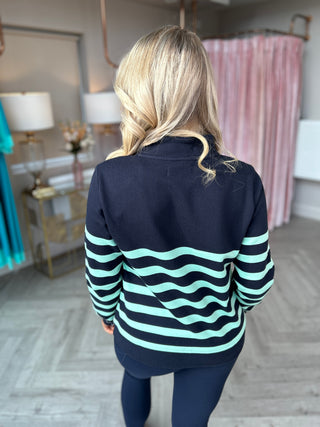 Lena Navy Half Zip