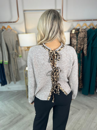 Bayley Bow Knit Taupe