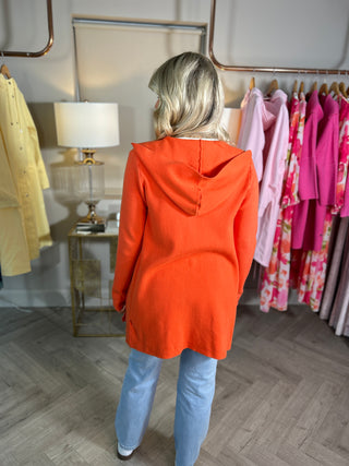 Harlow Orange Hooded Cardi