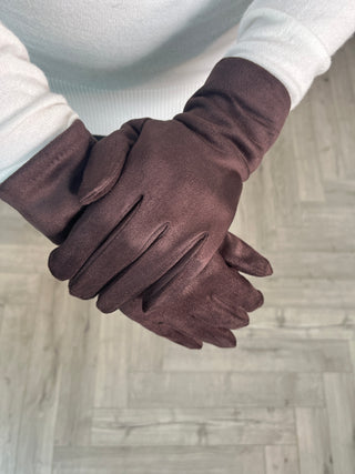 Chocolate Suede Gloves