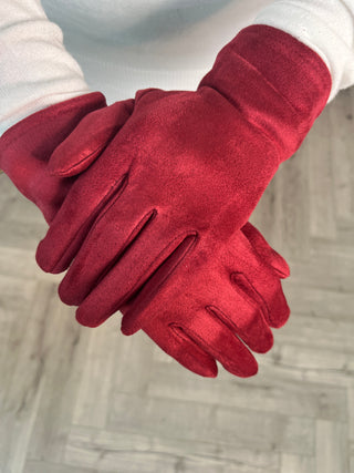 Burgundy Suede Gloves