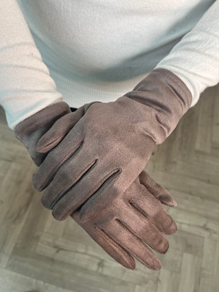 Grey Suede Gloves