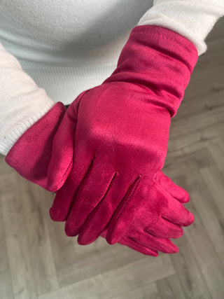 Fuschia Suede Gloves