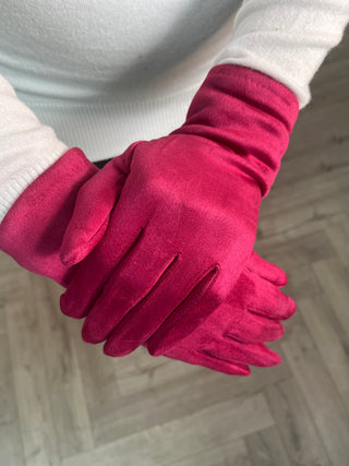 Fuschia Suede Gloves