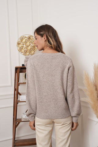 Ruffle Taupe Cardi