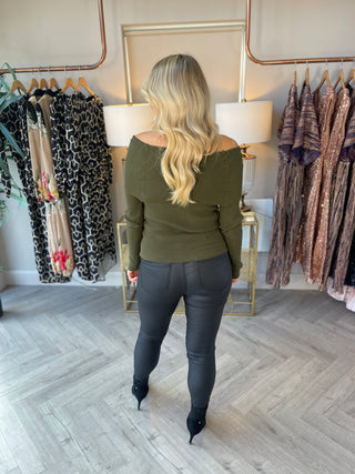 Khaki Bridgette Top