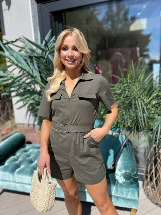 Clementine Playsuit Khaki