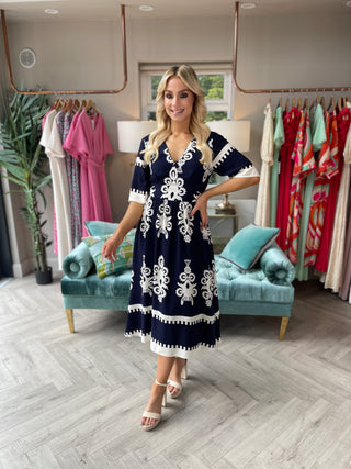 Suzanne Navy Dress