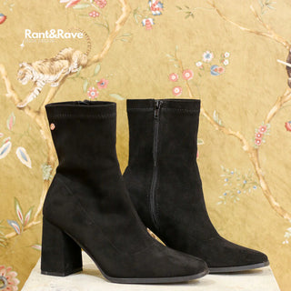 Rena Black Suede Boots