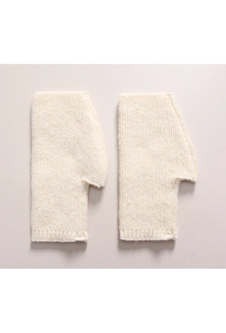 Cream Fingerless Gloves